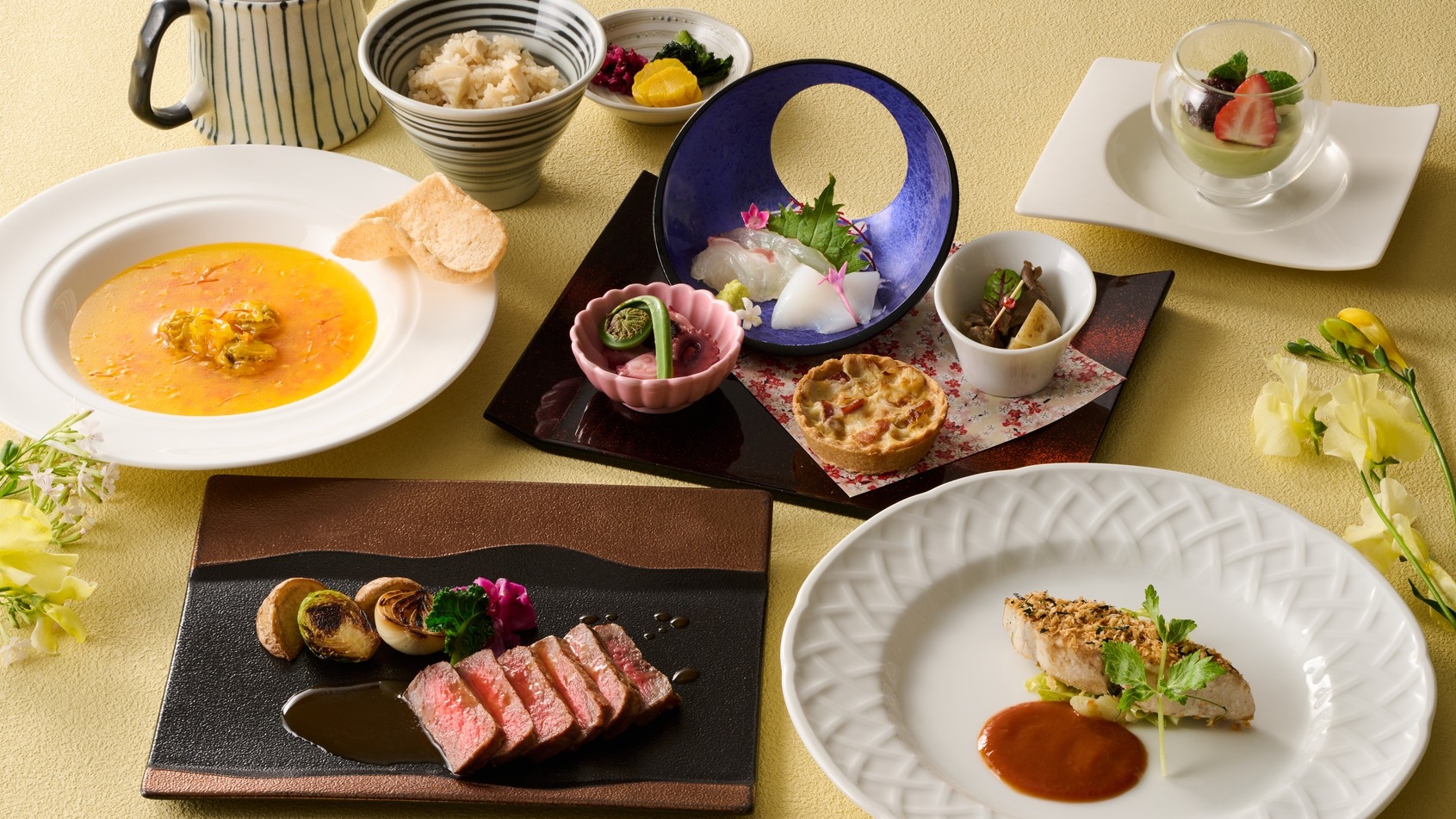 「和-fusionの夕食」KIWAMIディナーと温泉で極楽なひと時を 〜casual〜