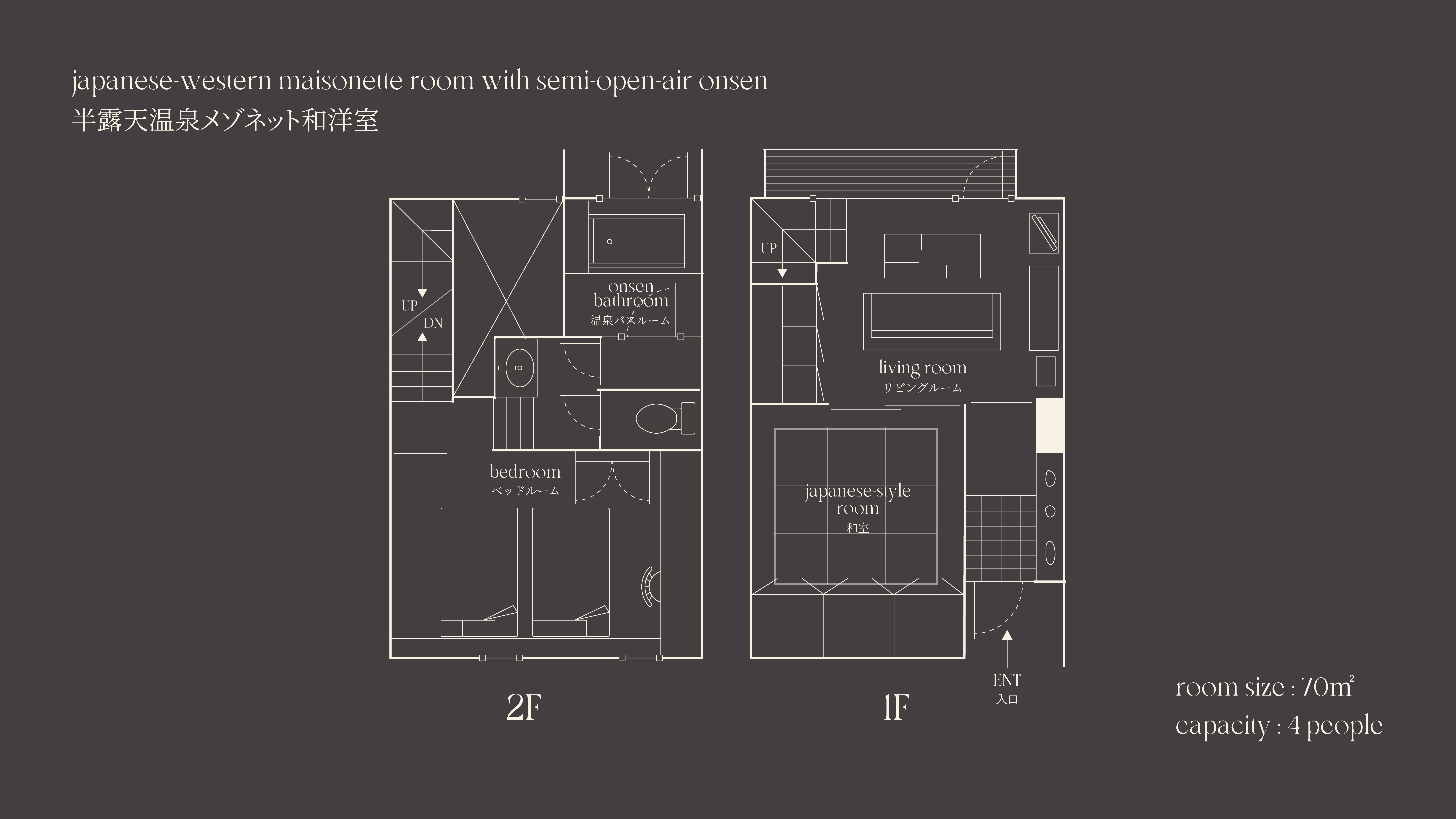半露天温泉メゾネット和洋室