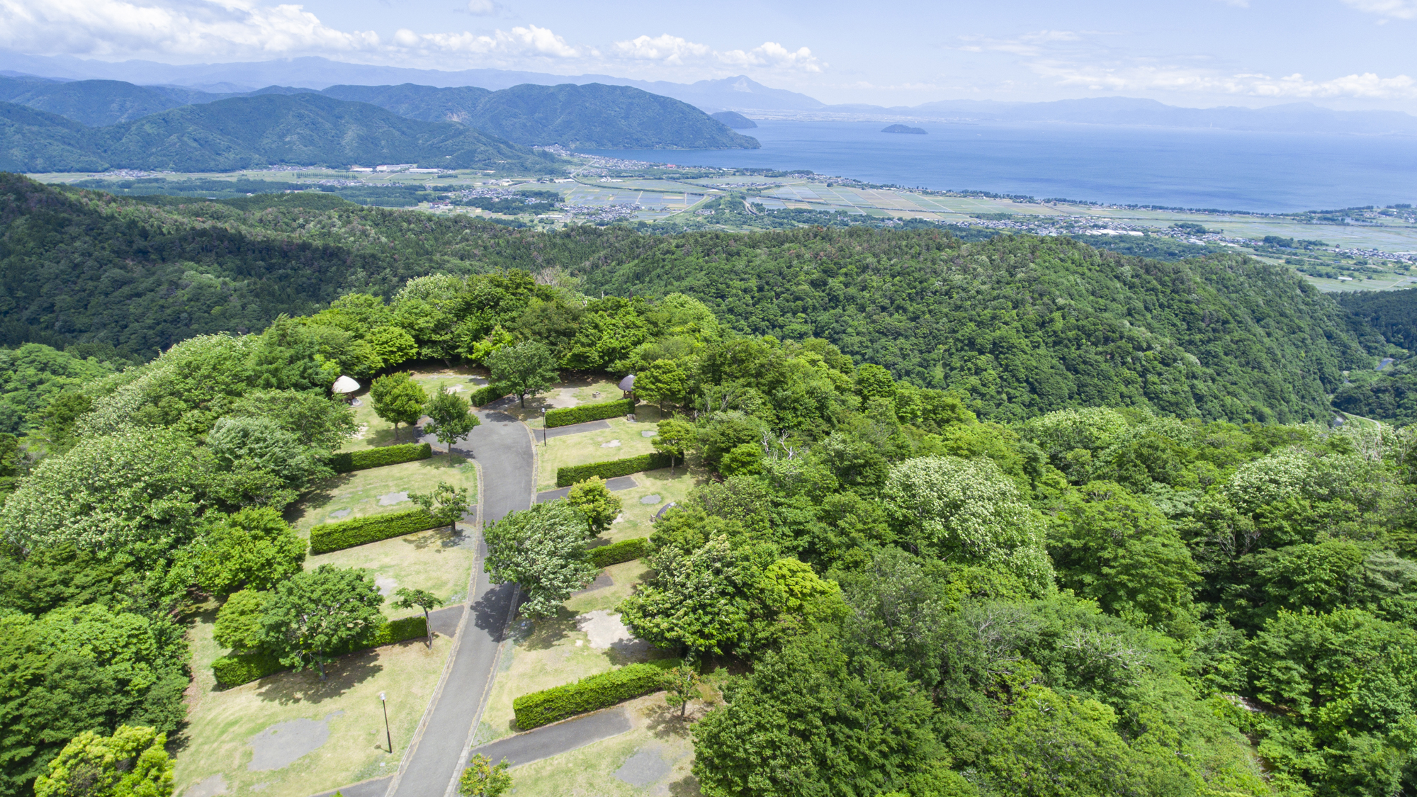 *キャンプ区画上空からの風景（ドローン）