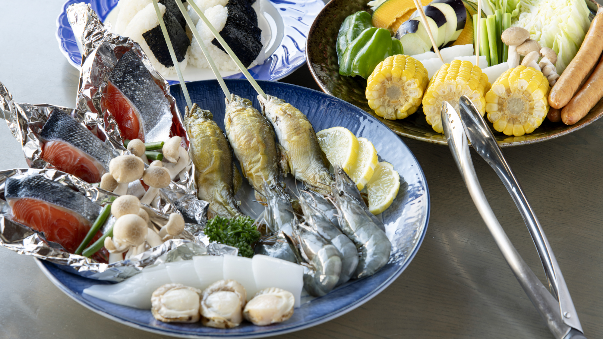 *【シーフードセット一例】新鮮な海の幸をリーズナブルに楽しめます。