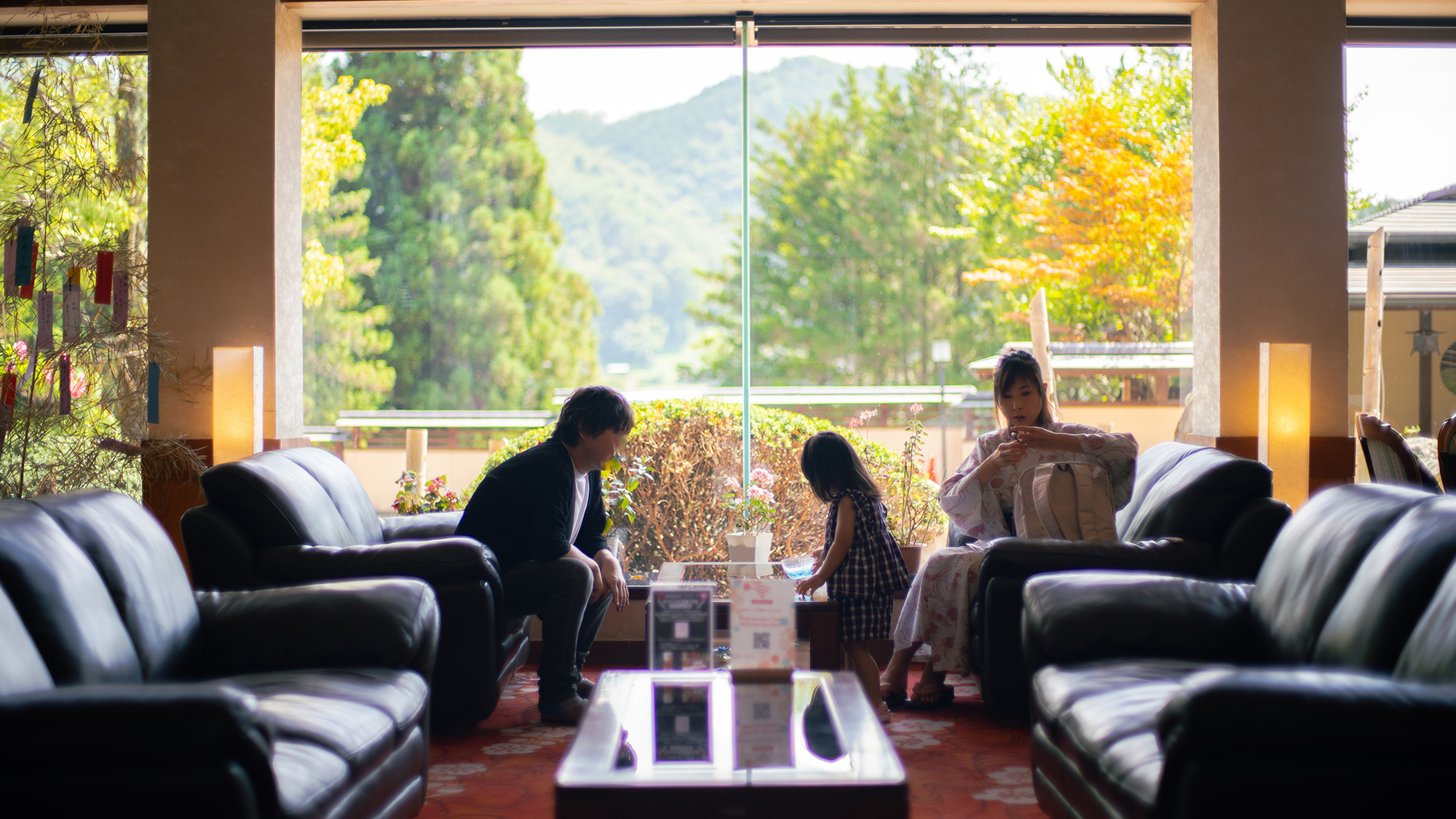 季節・時間毎に表情を変える昼神の四季を、館内からでもたっぷりとご堪能いただけます。