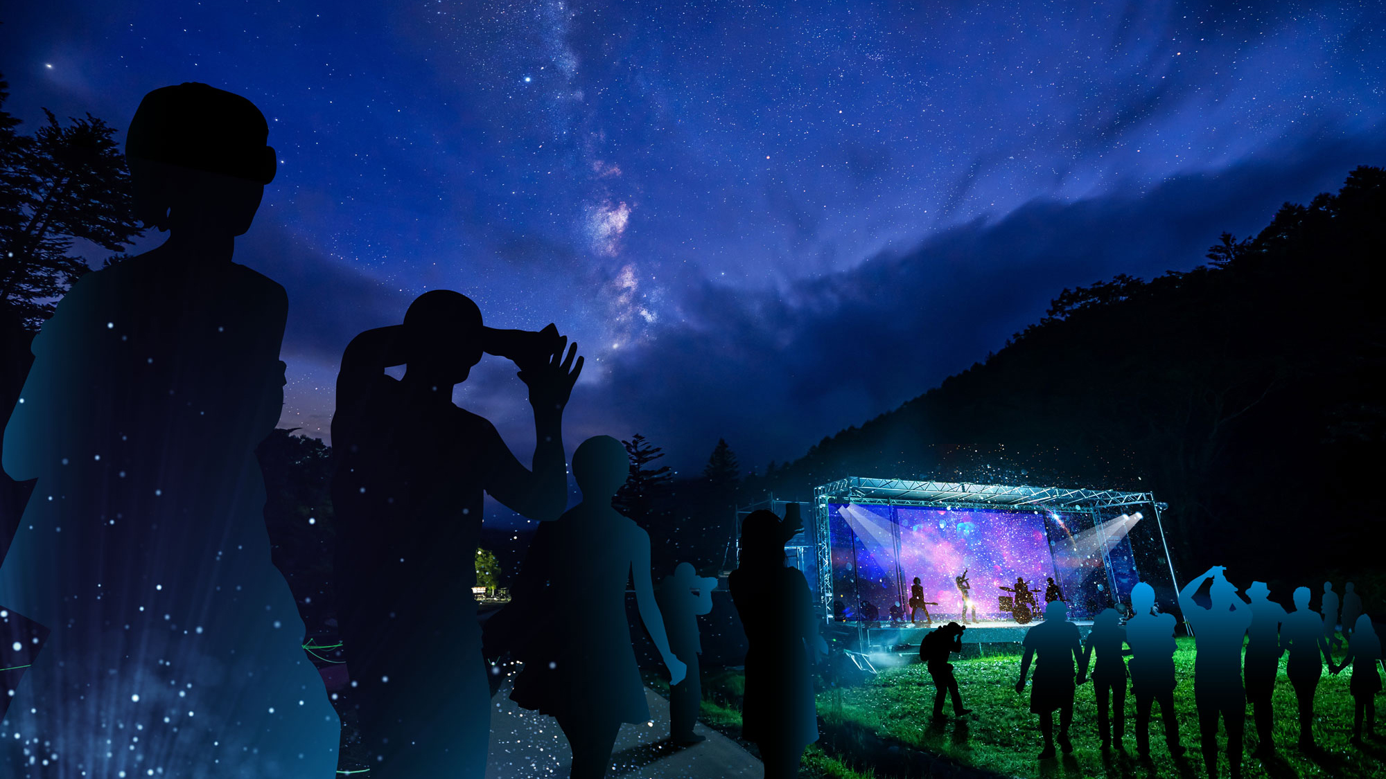 【天空の楽園 ナイトツアー】屋外イベント会場