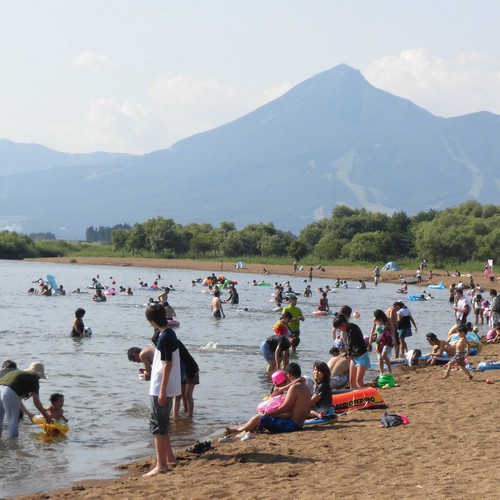 夏の湖水浴