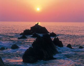 漁火温泉付近の夕日