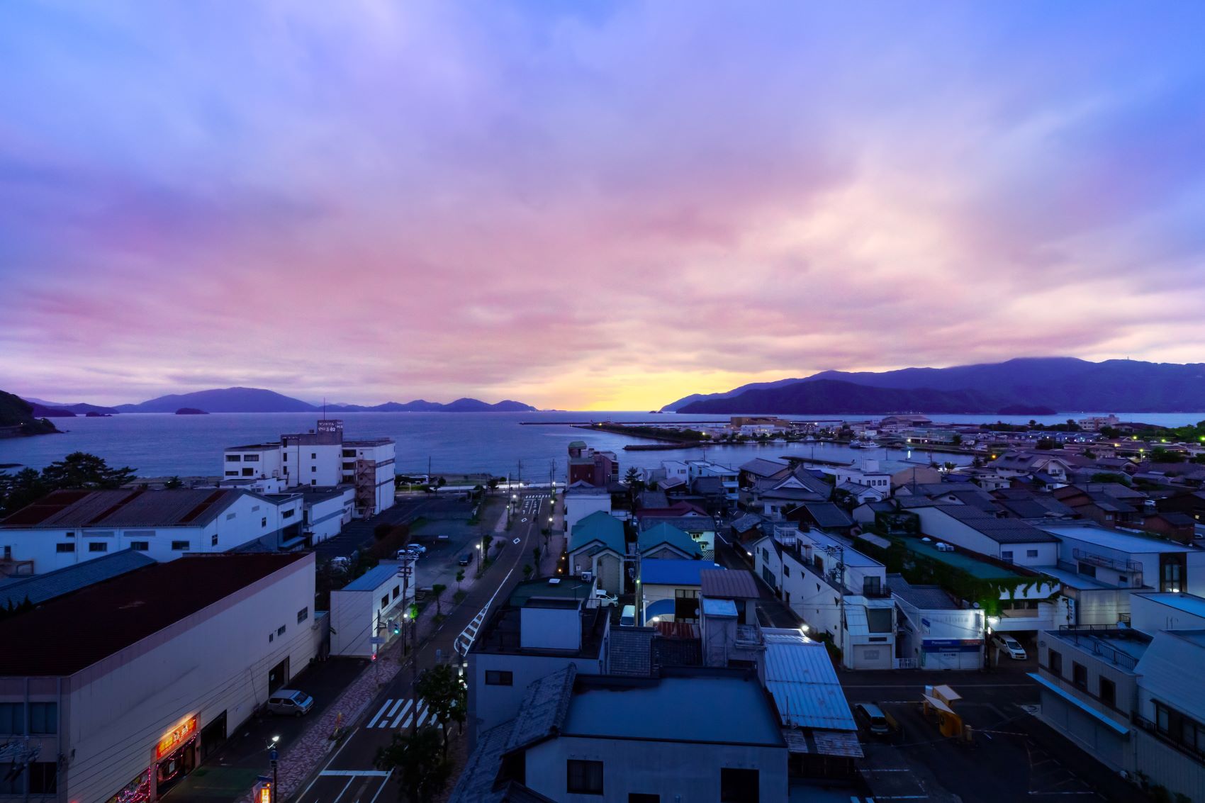 小浜湾の夕焼け