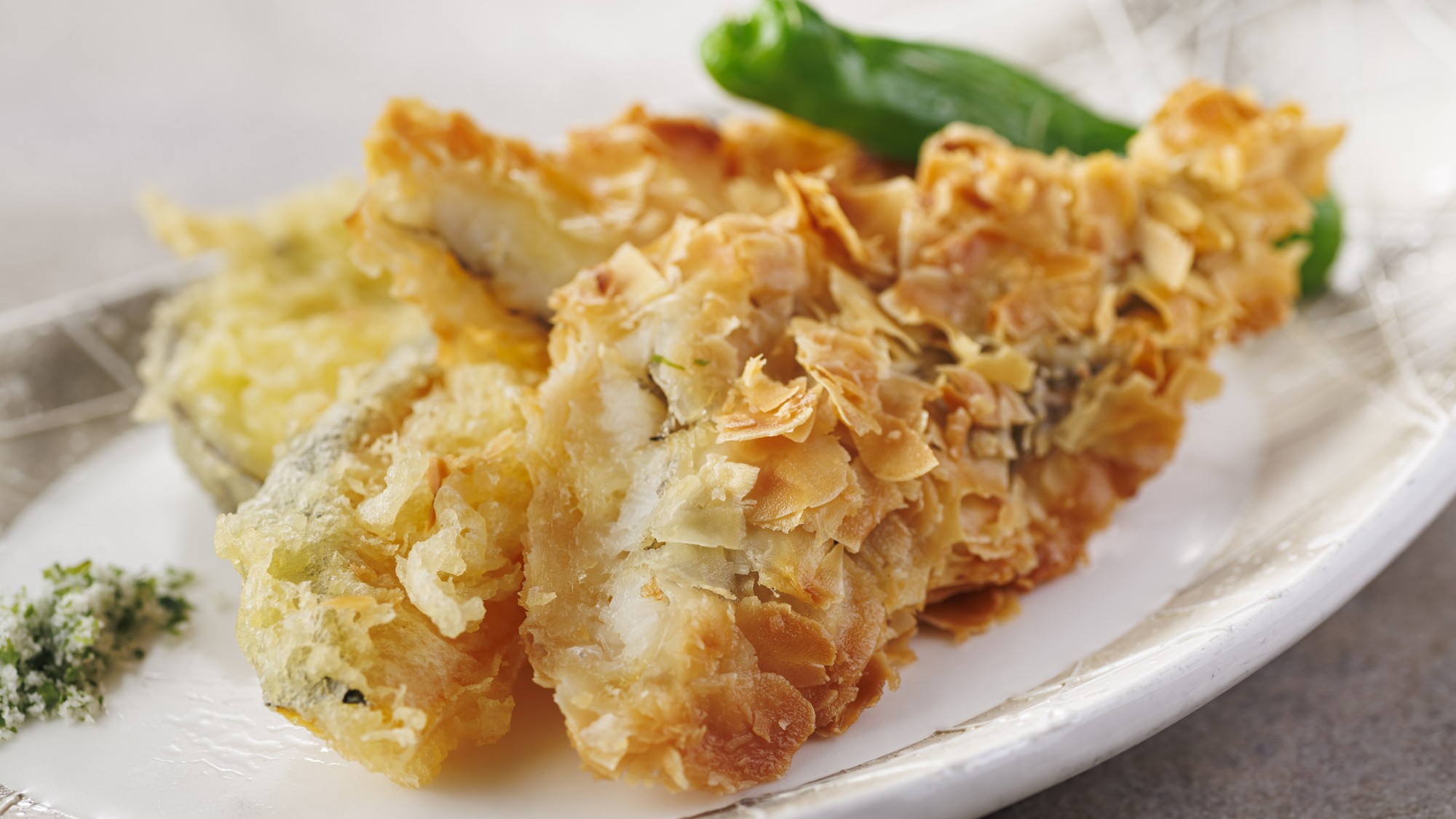 3.1～5.31【季節の会席】穴子アーモンド揚げ