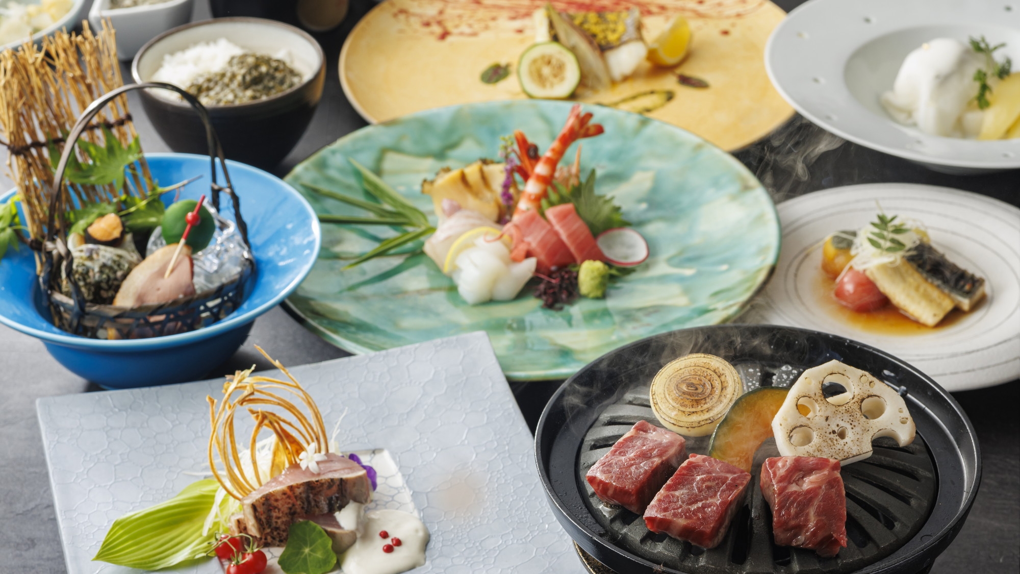 【土地の恵み会席】1泊2食　地元ならではの旬の食材を楽しむ会席