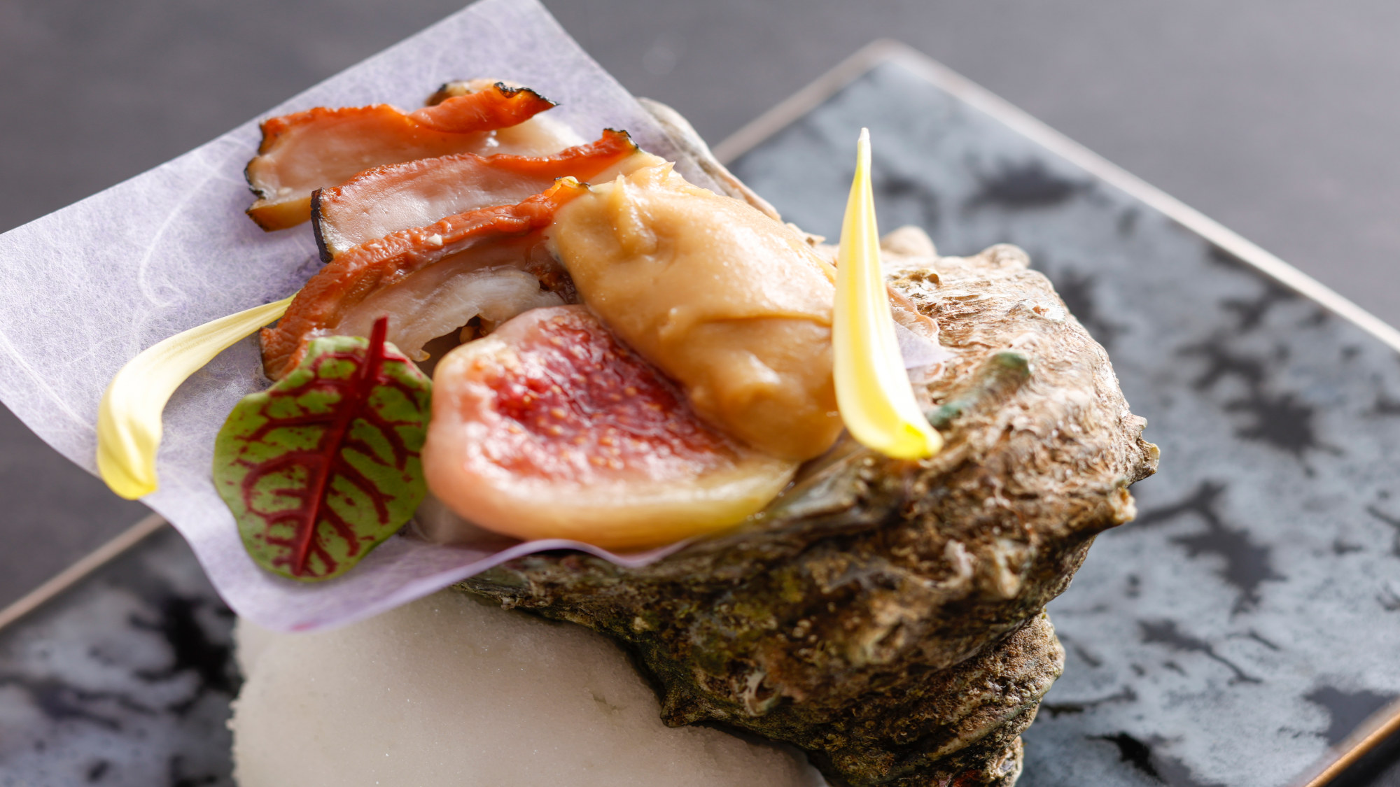 【土地の恵み会席】夏(2026年6月～8月)先付 栄螺無花果胡麻クリーム掛