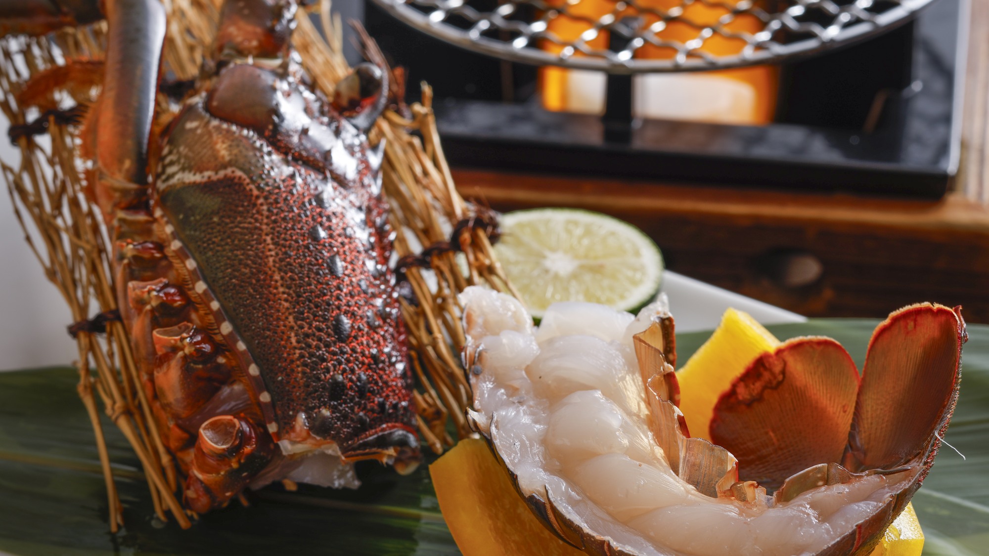 伊勢海老の網焼き
