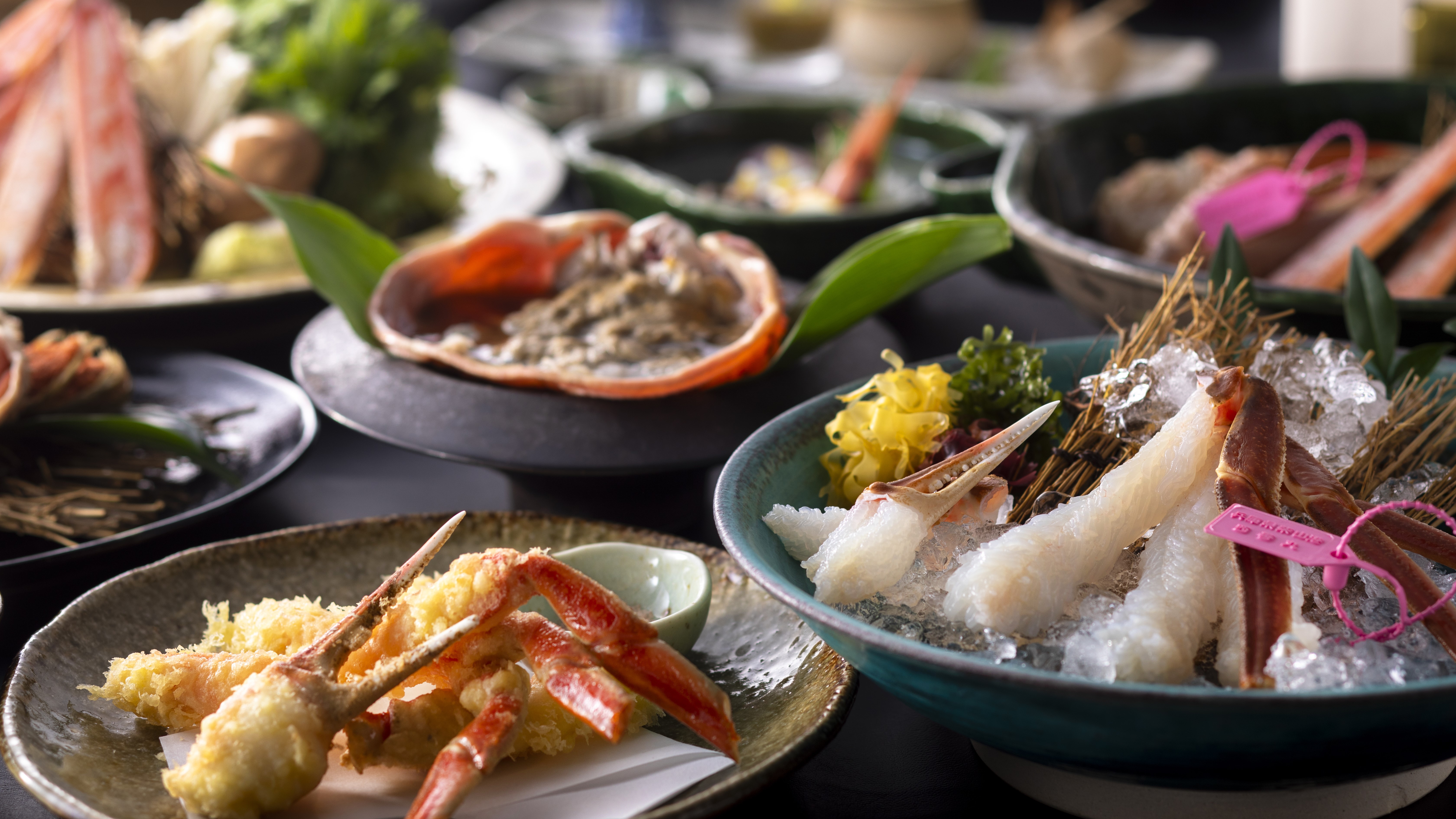 【冬・活松葉蟹尽くし◆1人1.5杯使用】活松葉蟹刺し・活松葉蟹の炭火焼き・活松葉蟹のお鍋で活蟹を堪能