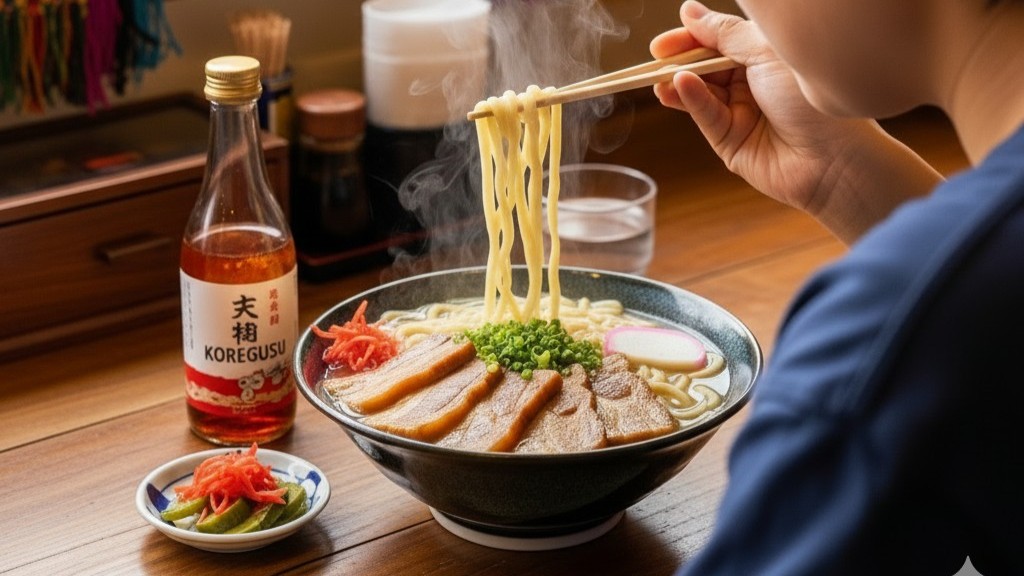 ご当地名物「名護そば」ホテル近くのお店で食べられる！