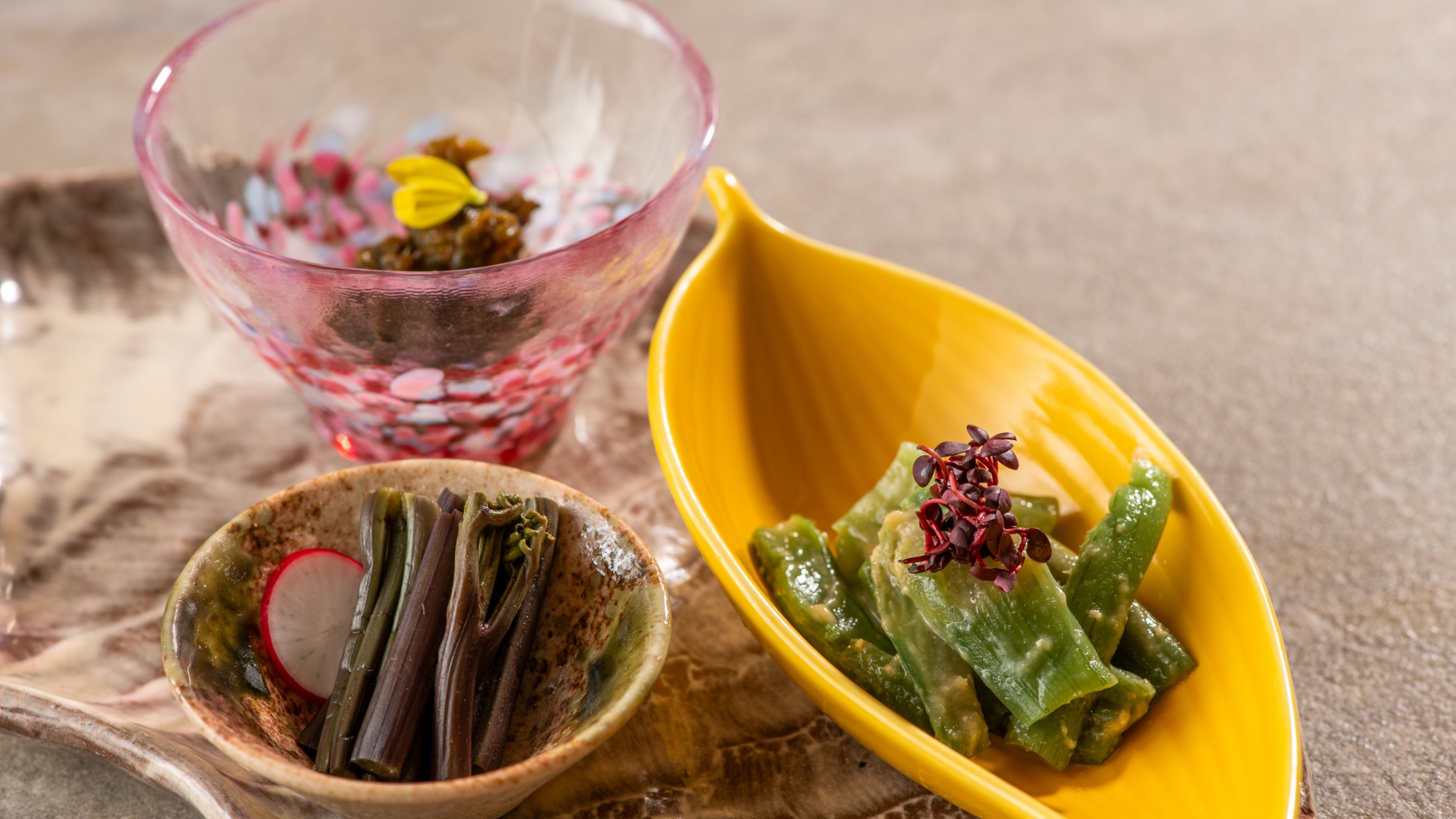 【土地の恵み会席/春】先付け3種（3月～5月）