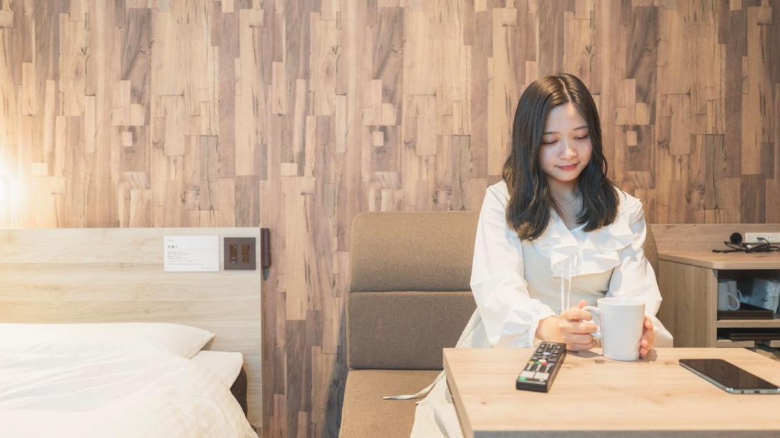 ソファでゆったりと寛げます