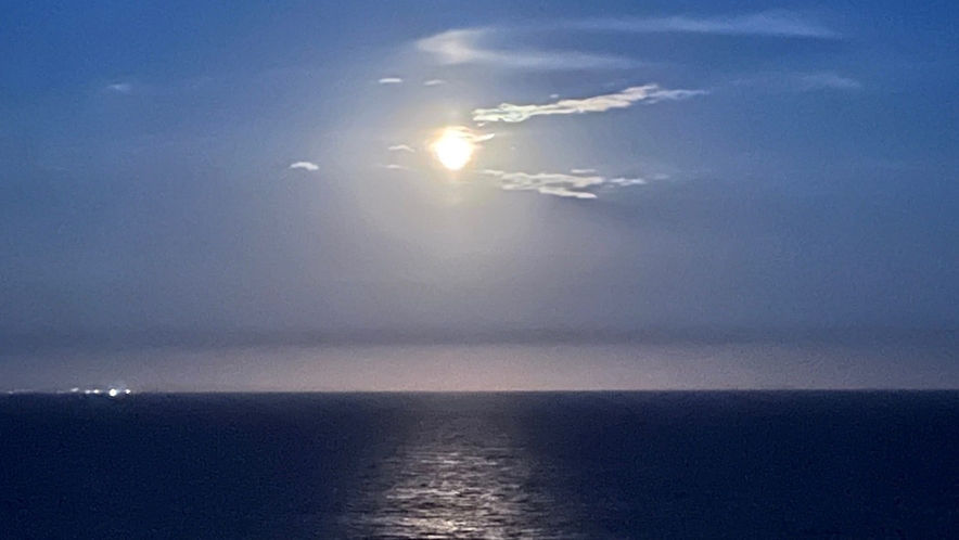 *【月光】夜の相模湾を明るく照らす月の光…。夜空の星と共に絶景をお楽しみください。