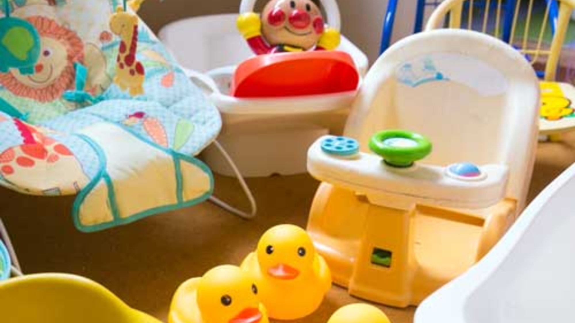 パパママも安心♪赤ちゃんの心くすぐるお子様グッズをご用意。これで温泉の不安も一気に解消できますね！