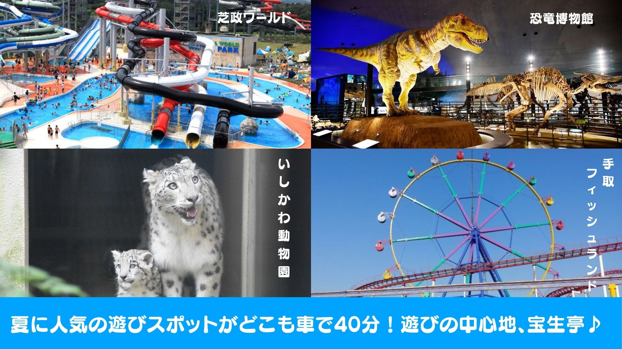 宝生亭から車で40分の遊びスポット