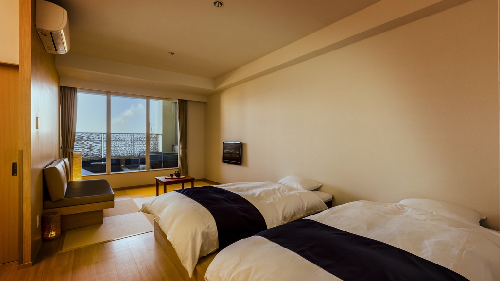 【禁煙】スタンダード露天風呂付和洋室ツイン(内風呂なし)