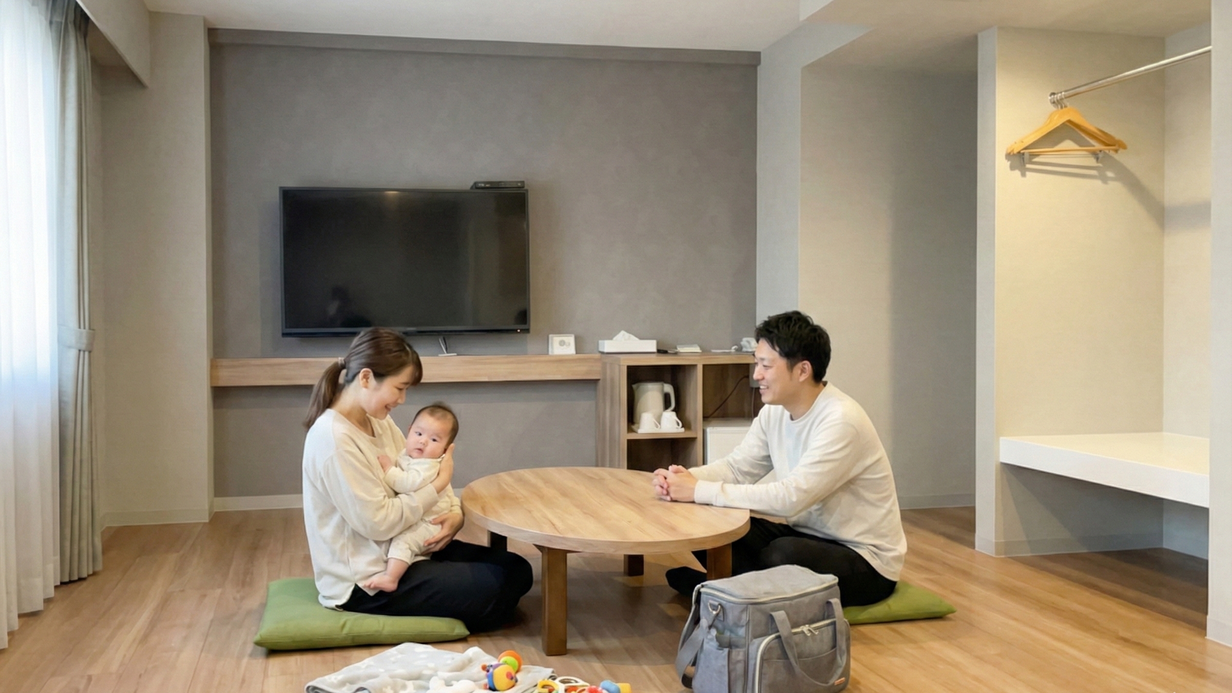 家族全員が快適。機能的なレイアウトと充実した備品で叶える理想のベビ旅。