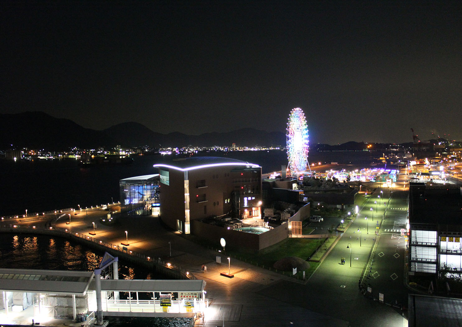 海側客室からの眺望（夜）①