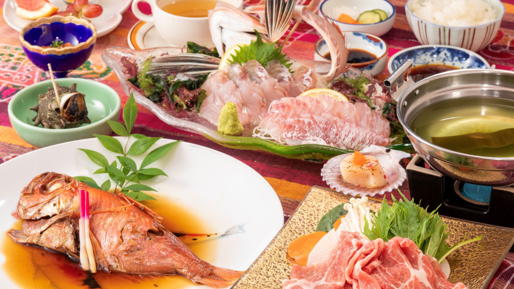 《迷ったらこちらをどうぞ》伊豆の旬魚お刺身＆金目鯛料理