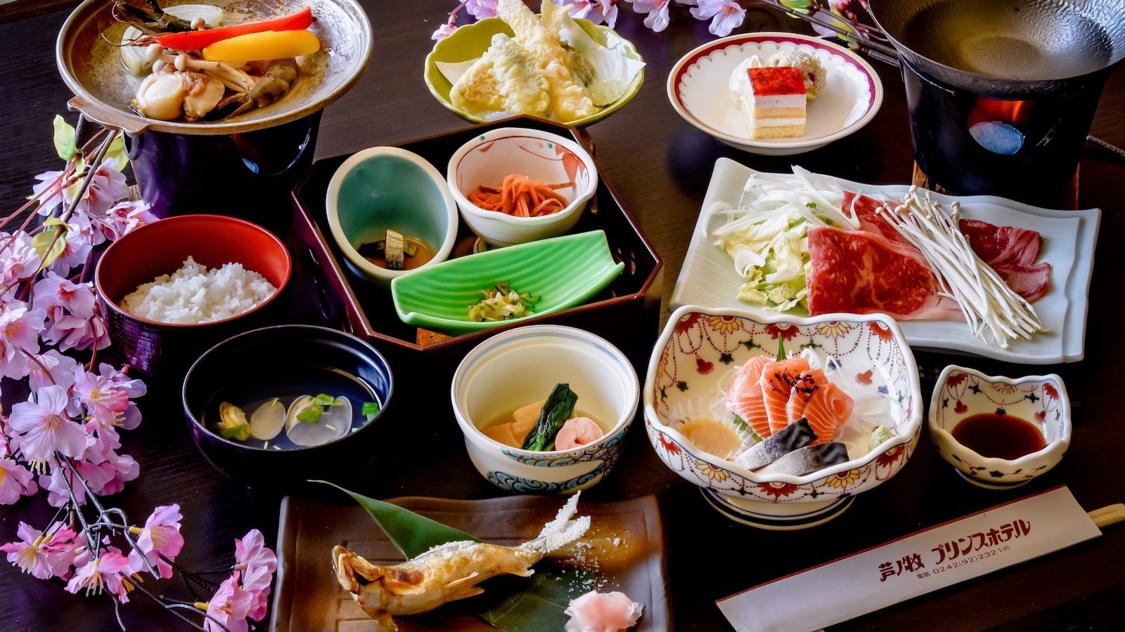 【会津桜刺し和食膳】自慢の和食膳に会津馬刺し（桜刺し）をプラス！【巡るたび、出会う旅。東北】/２食付
