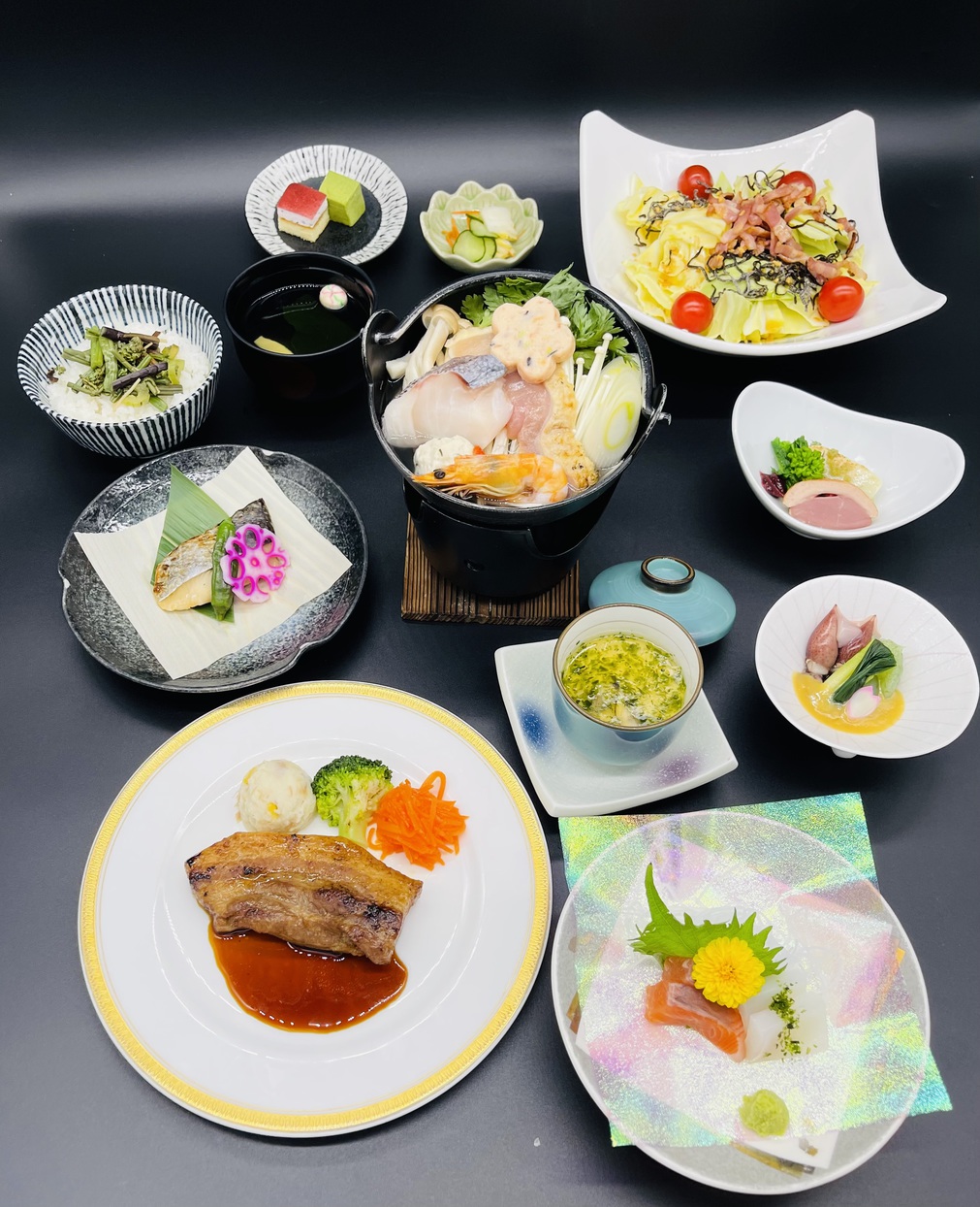 【料理長おすすめ季節のコースディナー】初穂美肌の湯で癒しの温泉旅