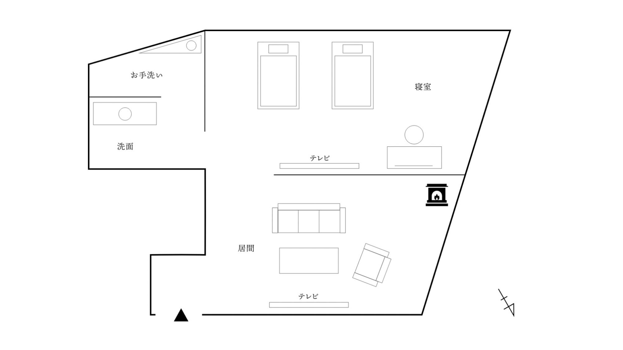 華（はな）2022年リニューアル洋室間取り