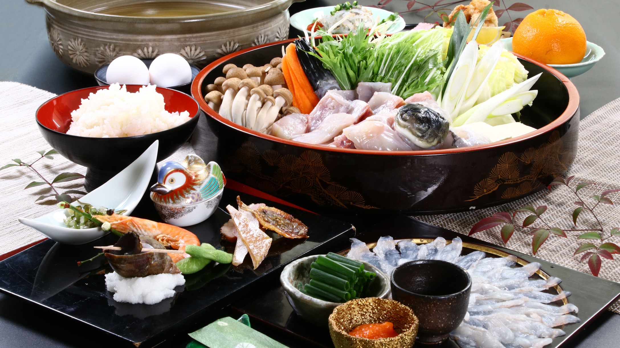 【冬の極み】冬の味覚の王様のふぐを堪能！てっさ・てっちり・雑炊まで♪ふぐ定番コース −2食付−