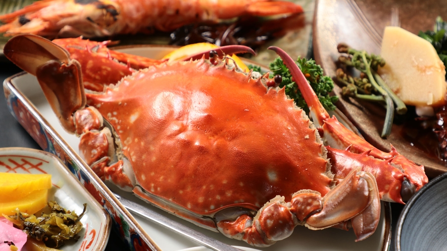 夕食◆濃厚な旨味がたまらない、茹で渡り蟹*