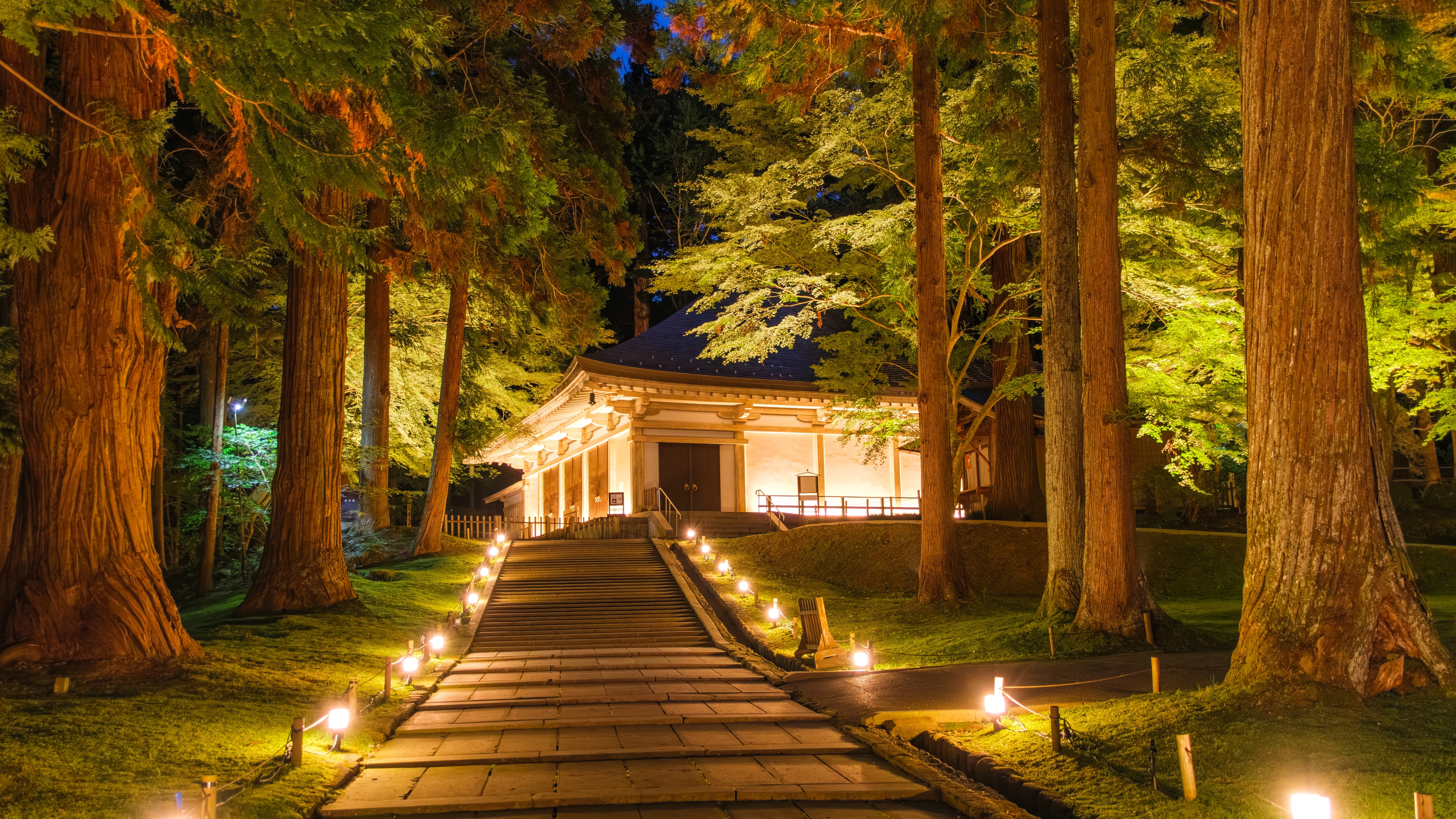《中尊寺》夜の風景