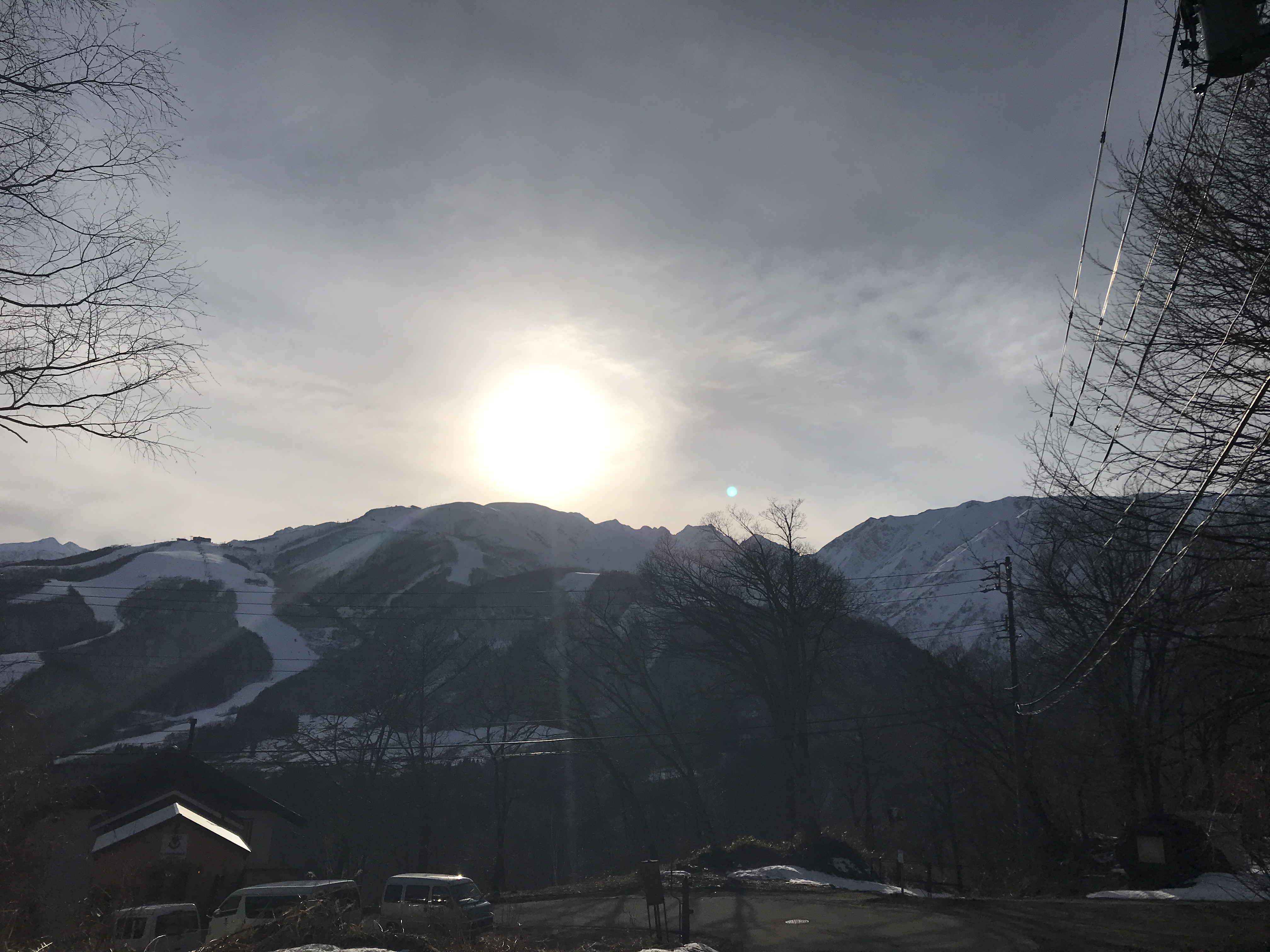 どんぐり村から見た八方の夕日