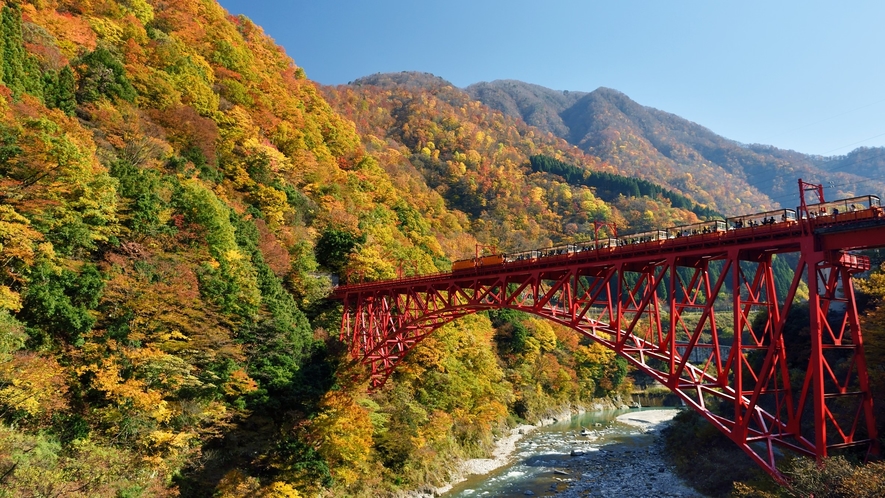 黒部峡谷トロッコ電車（紅葉）