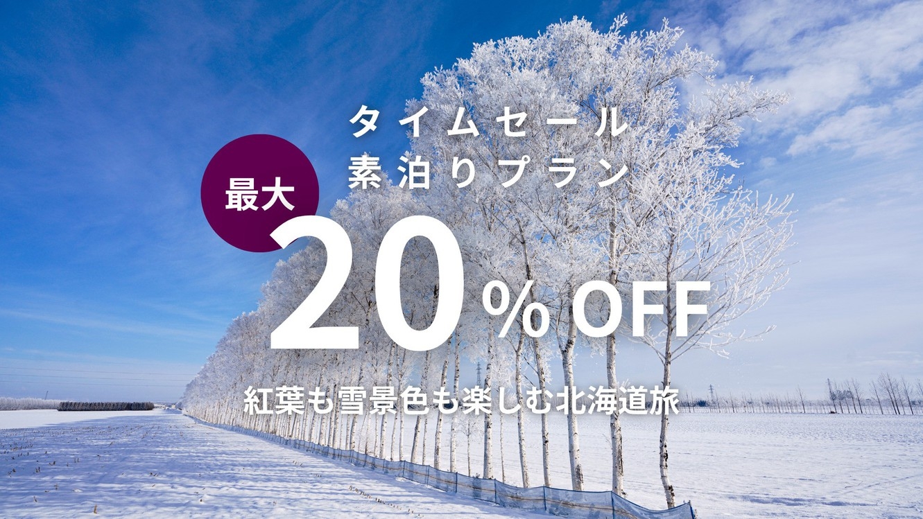 【期間限定タイムセール】早割最大20％OFF 紅葉も雪景色も楽しむ北海道旅／素泊り
