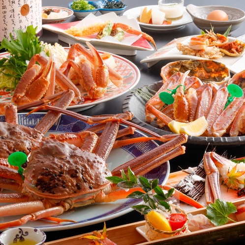 厳選活蟹会席料理の一例（漁模様により日毎に料理内容は変わります）
