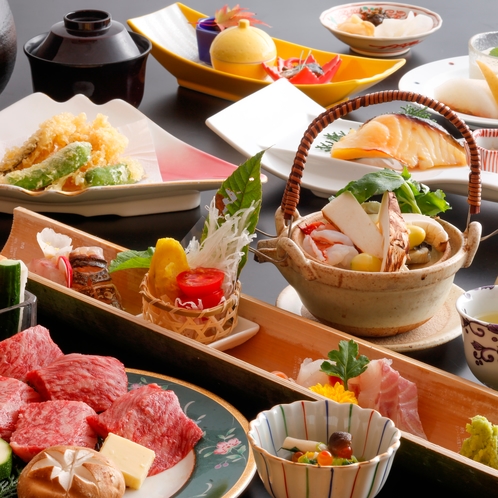 京都牛会席料理の一例（漁模様により日毎に料理内容は変わります）