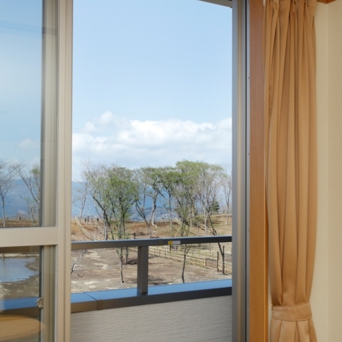 An example of the view from the mountain-facing guest rooms