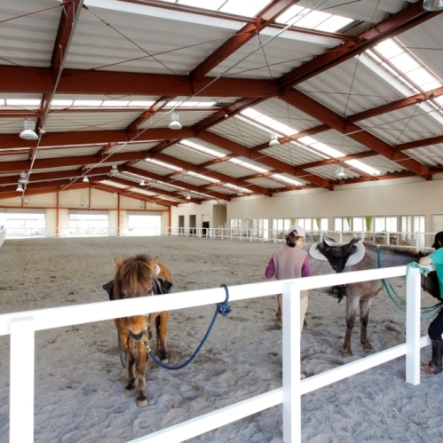 You can ride even in the rain! We have an all-weather indoor riding arena.