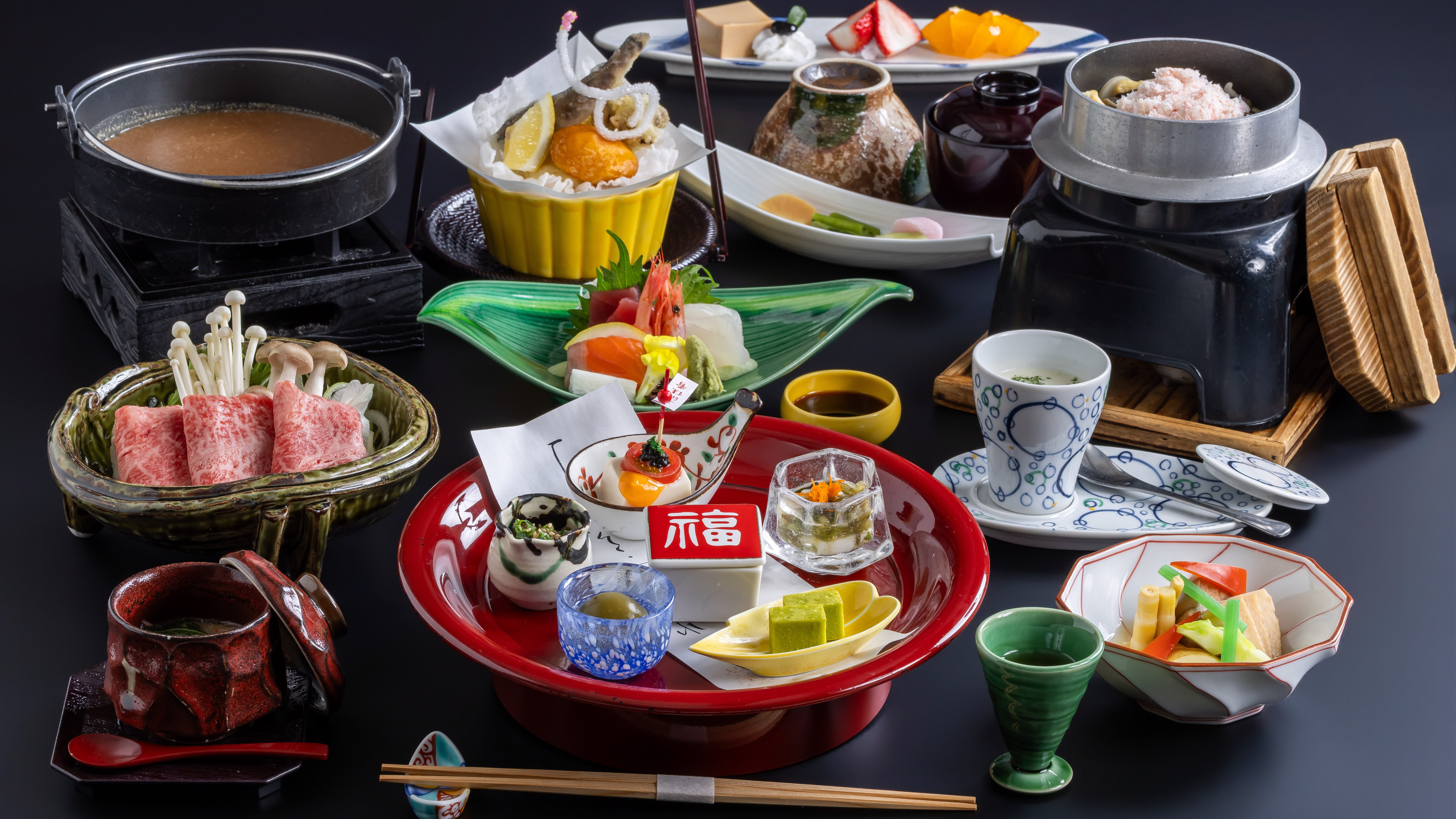 黒毛和牛すき焼き付会席＜お料理一例＞