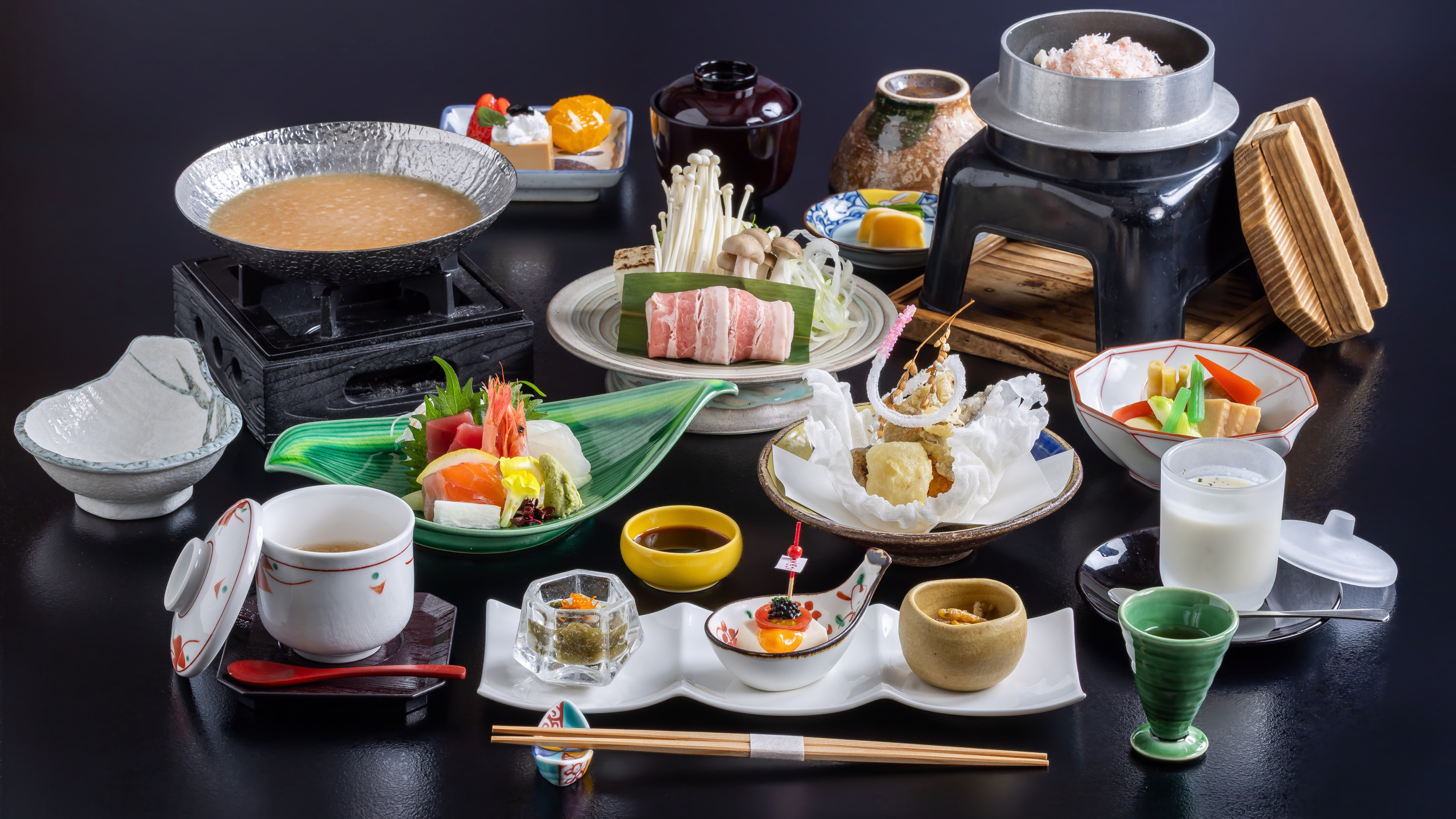 吟醸豚の酒蔵鍋付会席＜お料理一例＞