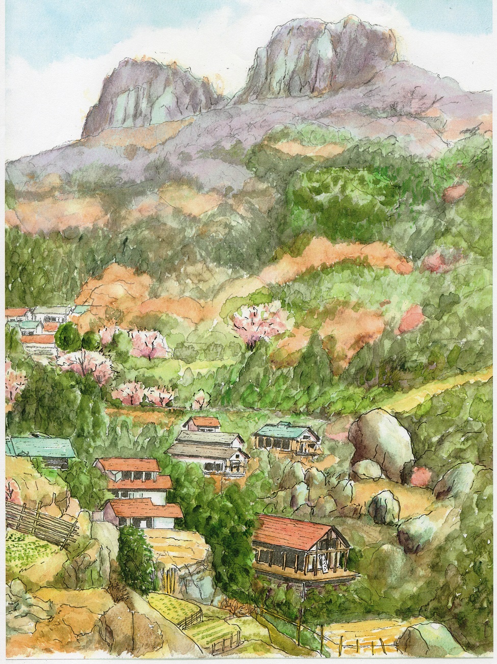 立岩と星尾集落