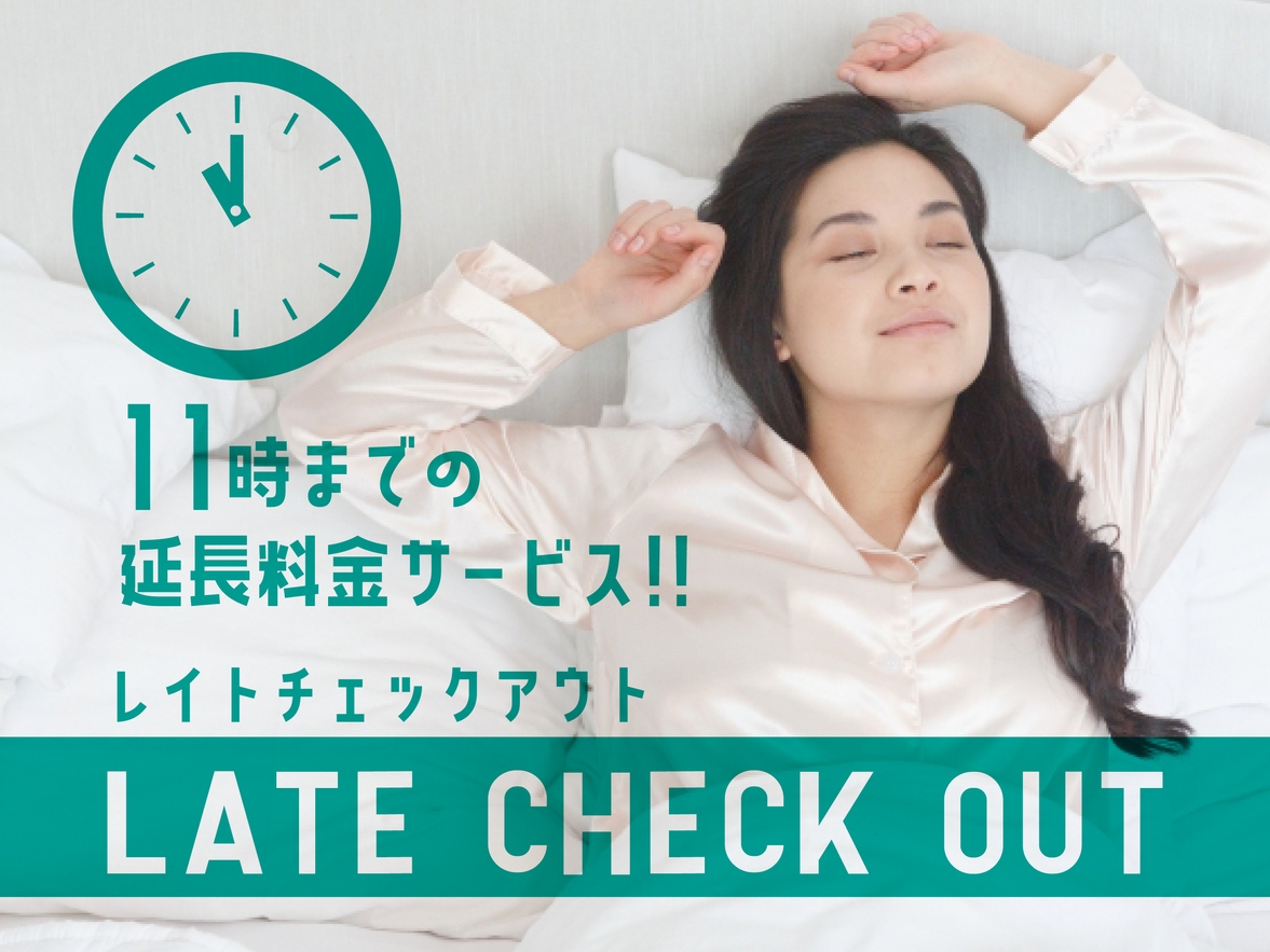 ゆっくり１１時チェックアウトプラン【駐車場無料・朝食バイキング無料・大浴場完備】