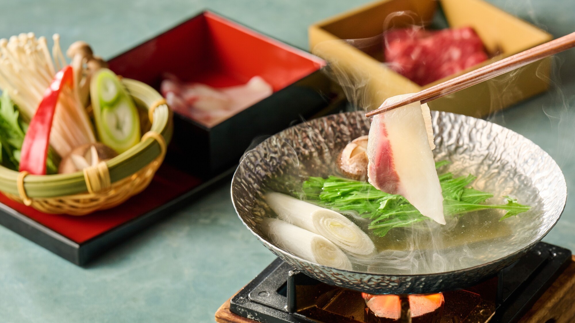 牛肉と平政のしゃぶしゃぶ