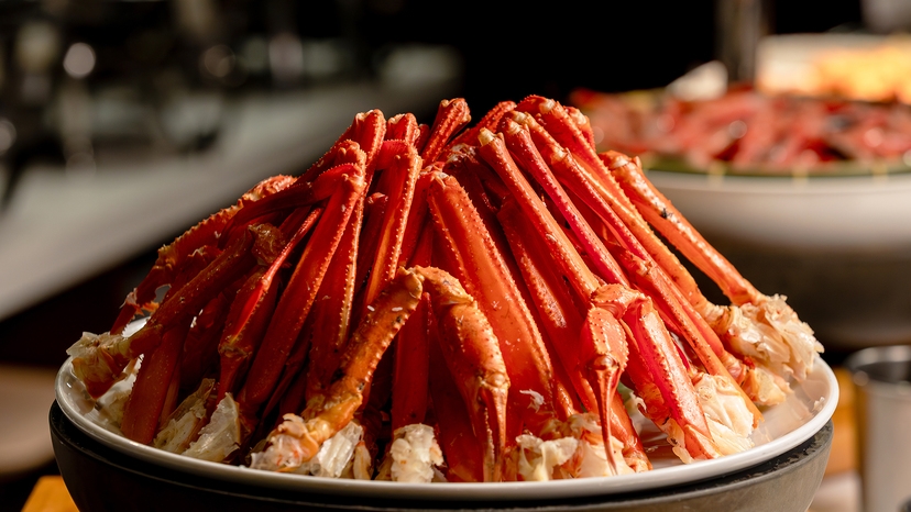 【さき楽90：2食付】早めのご予約でお特に！【いくら】【カニ】の豪華ビュッフェを「絶景」とともに