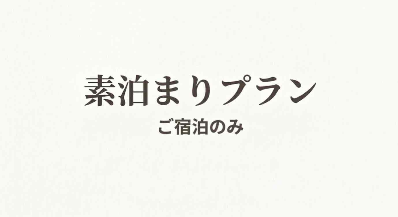 朝食なし【素泊まりプラン】