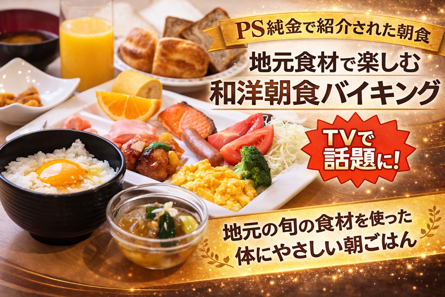朝食バイキング付
