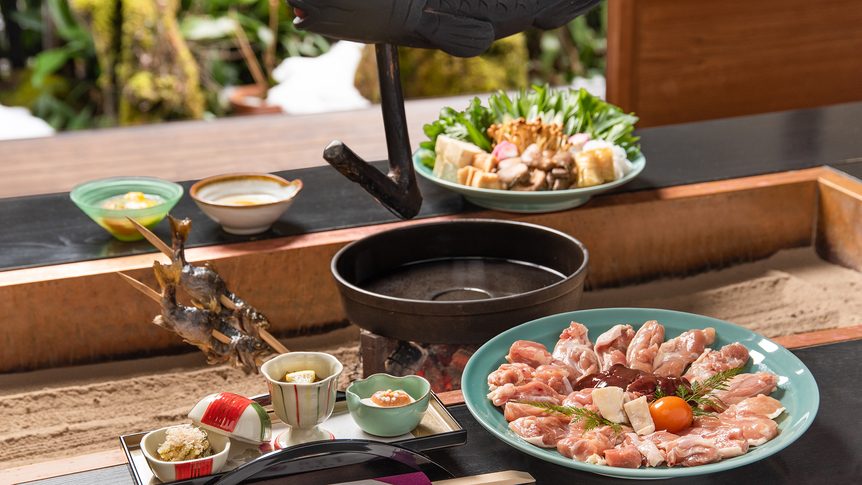 【地鶏すき焼き】〜日帰り昼食〜牛肉よりもヘルシーにすき焼きを味わいたい方に！