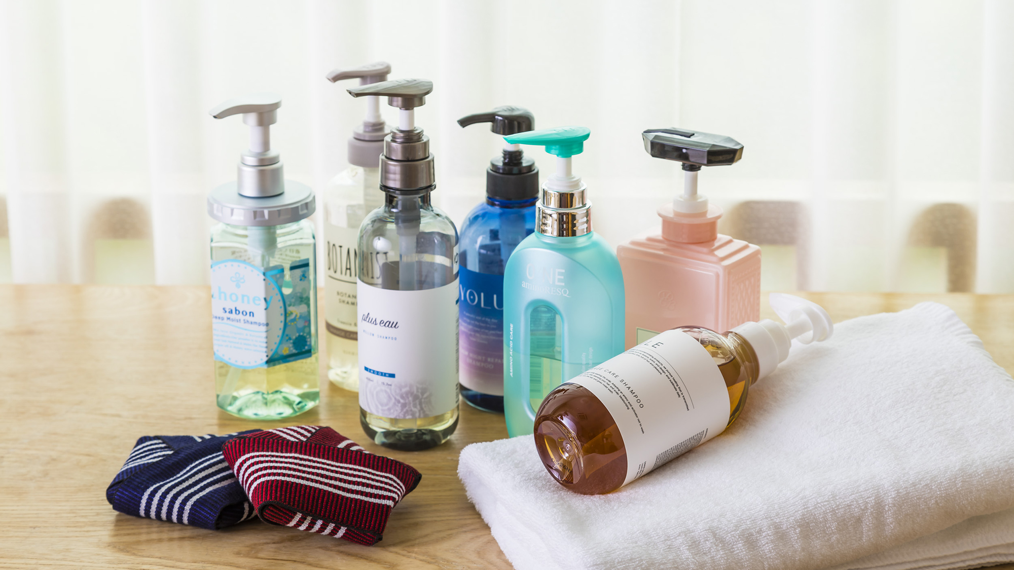 【貸出備品】女性のお悩みに嬉しい各種シャンプーも貸出。旅先でも安心のバスタイムを。