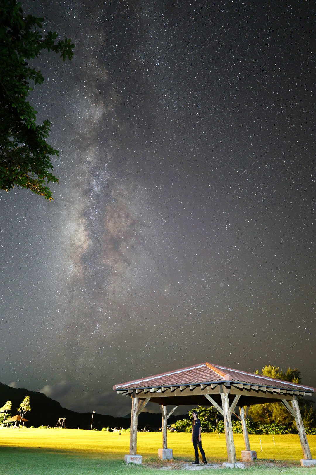 ホテル敷地内の星空