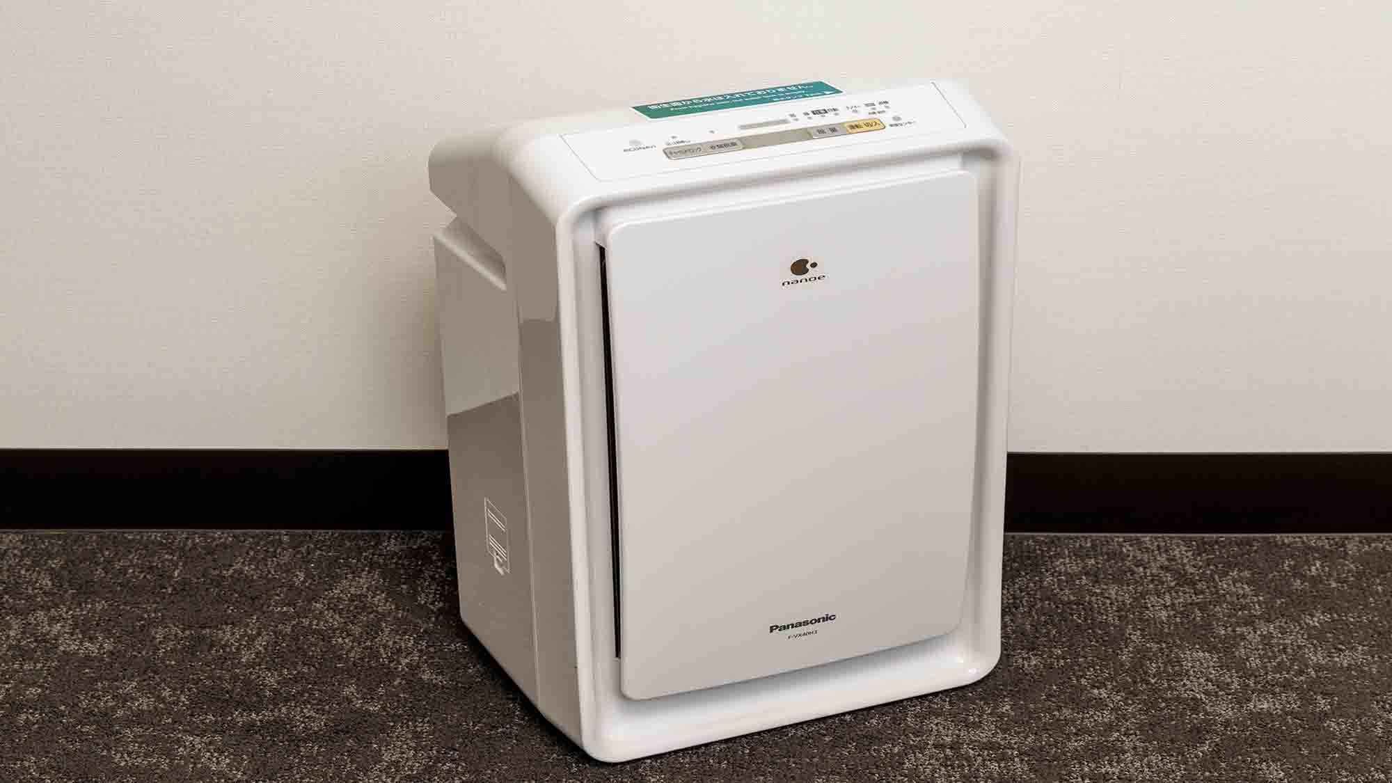 【加湿空気清浄機】快適な空気環境を保つため、加湿機能付きの空気清浄機を全室に設置しております。