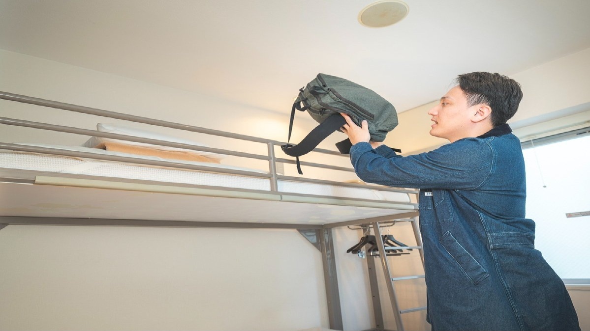 1名利用でも上段が荷物置きに使えます